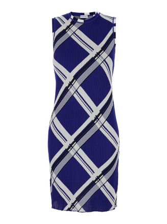 Burberry Check Motif Silk Dress