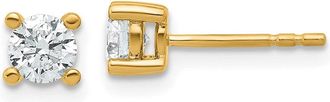 Diamond2Deal 14k Yellow Gold 2/3 ct Round Lab Grown Diamond Stud Earrings VS Clarity, D-E Color