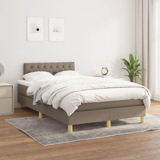vidaXL Vidaxl - Cama Box Spring Con Colch&oacute;n Tela Gris Taupe 120x200 Cm