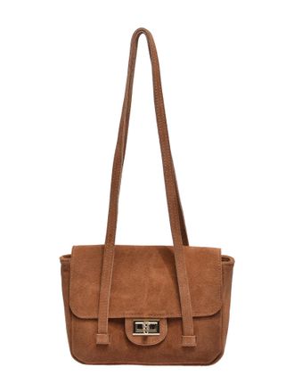 Anna Luchini Brown Rundleer Tas