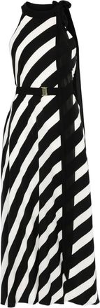 Nissa Abito midi a righe - Nero