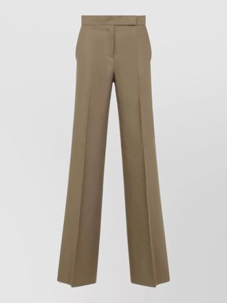 Max Mara linen pleated wide-leg trousers