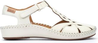 Pikolinos Gevlochten leren sandaal met gewatteerde binnenzool - Dames - Sandalen - Wit - 41 EU - Schoenen
