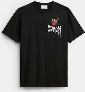 Coach Mens Apple Classic T-Shirt in Black, Size X-Large | Organic Cotton