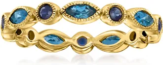 RS Pure by Ross-Simons London Blue Topaz and. Sapphire Geometric Ring