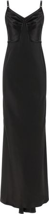 Elisabetta Franchi Black Twisted Strap Maxi Dress