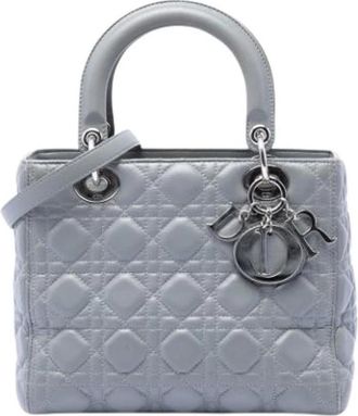 Dior Pre-owned Lady Dior - Dames - Vintage Handtas - Grijs - ONE Size - Leer - Vintage