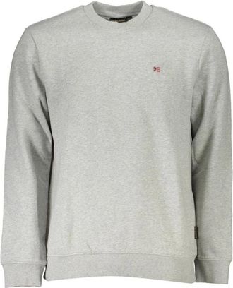Napapijri Grijze Katoenen Heren Trui - Heren - Sweatshirts - Grijs - M - Katoen - Hoodies & sweatvesten