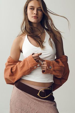 Maeve Ruched Halter Tank Top