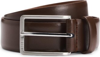 HUGO BOSS Lederg&uuml;rtel BOSS Erman-L_Sz35, Herren, Gr. 100, braun (medium braun210), Leder, unifarben, G&uuml;rtel Lederg&uuml;rtel, mit dezenter BOSS-Pr&auml;gung auf der Schli