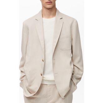 Mango Slim Fit Lyocell & Linen Suit Jacket in Ecru at Nordstrom, Size 42
