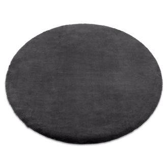 RugsX Rugsx - Alfombra Bunny C&iacute;rculo Antracita Imitaci&oacute;n De Piel De Conejo Grey Circulo 80 Cm
