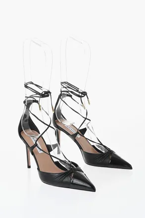 Aquazzura Leather Pumps GABI Lace-Up with Pointed Toe 8,5cm Aquazzura