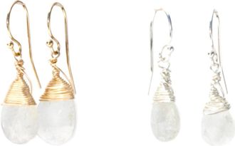 A Blonde and Her Bag Jill Short Drop Earring in Rainbow Moonstone