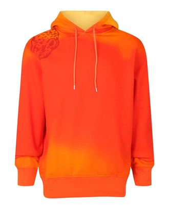 Ferragamo Mens Sunset-Print Cotton Hoodie In Red