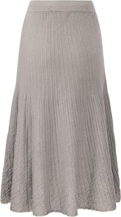Elisabetta Franchi Womens Metallised Viscose Midi Skirt - Grey - Size EU 36 (Womens)