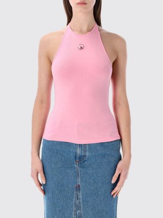 Marine Serre Top in cotone con logo Marine Serre