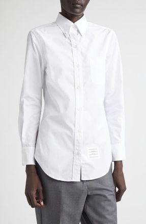 Thom Browne Cotton Shirt in White at Nordstrom, Size 10 Us
