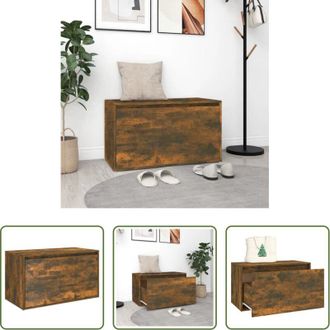 vidaXL Panca in legno - Panca da Ingresso 80x40x45 cm Rovere Fumo in Legno Multistrato