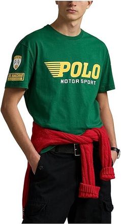 Polo Ralph Lauren Classic Fit Jersey Graphic T-Shirt Mens Clothing Tennis Green : MD, Cotton