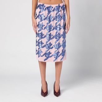 Dries Van Noten Pink silk sequin skirt