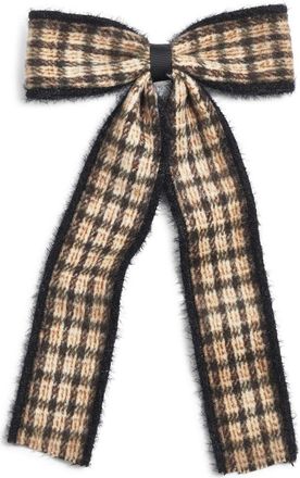 BP. Plaid Hair Bow Barrette in Brown Plaid at Nordstrom