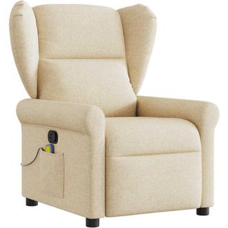 vidaXL Sill&oacute;n De Masaje Reclinable De Tela Crema Vidaxl