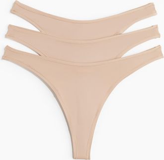 H&M 3er-Pack Tangas aus Mikrofaser - Beige