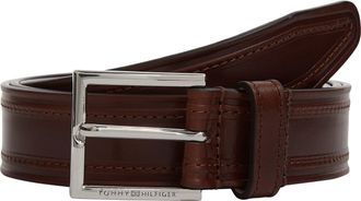 Tommy Hilfiger Lederg&uuml;rtel TOMMY HILFIGER HUDSON EMBOSS LEATHER 3.0 cm breit, Herren, Gr. 11,5, braun (coffee bean), Rindsleder, unifarben, G&uuml;rtel Lederg&uuml;rtel, Gr&ouml;ss