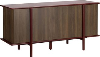 Oviala Aparador efecto madera 4 puertas 180 cm burdeos