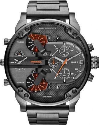 Diesel Accessoires, Heren, Grijs, ONE Size, Mr Daddy 2.0 Chronograph Horloge