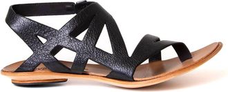 Cydwoq Womens Cage Leather Sandal In Black