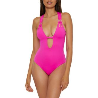 BECCA by Rebecca Virtue O-Ring One-Piece Swimsuit in Pink Flambe at Nordstrom, Size Small