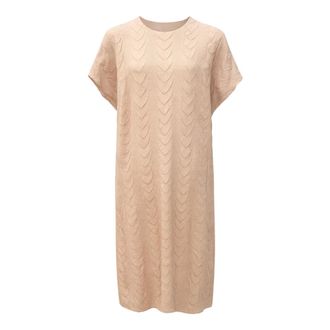 Meimeij Knitted Dresses, female, Beige, Size: XL abiti Poliestere