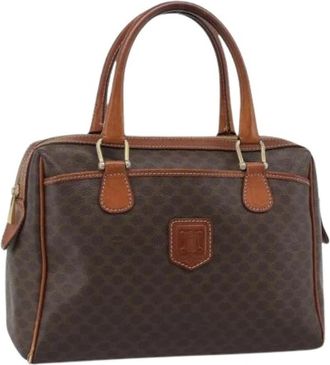 Celine Pre-owned Macadam Canvas Hand Bag - Dames - Vintage Handtas - Bruin - ONE Size - Leer - Vintage