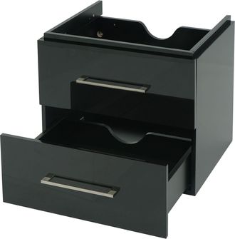 Hhg Premium Lavabo Mueble Hhg 240, Lavabo Mueble Lavabo Muebles De Ba&ntilde;o, Alto Brillo 60cm, Negro