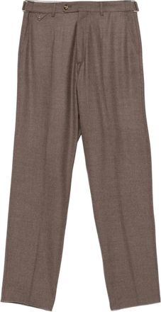 Brett Johnson pleated trousers - Brown