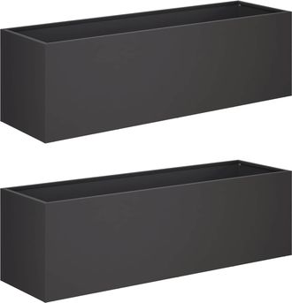 vidaXL Macetero De Jard&iacute;n 2 Uds. Negro 100 X 30 X 30 Cm Vidaxl
