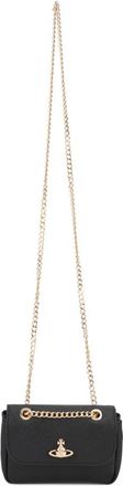 Vivienne Westwood Victoria Leren Schoudertas - Dames - Schoudertassen - Zwart - ONE Size - Leer - Tassen