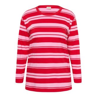 Kaffe Curve KCwinni Gestreept Long Sleeve T-Shirt - Dames - Tops - Veelkleurig - Maat: M Katoen