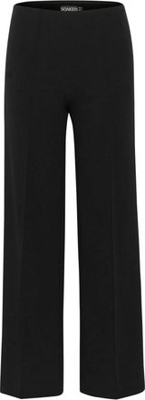Soaked In Luxury Zwarte Rechte Pijp Broek - Dames - Wijde Broeken - Zwart - M - Polyester - Broeken
