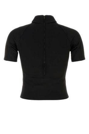 Gucci Mens Black Tech Fabric T-Shirt Viscose Mix T-shirts And Polos