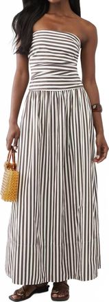 Faithfull The Brand Vera Maxi Dress In Norway Stripe Espesso