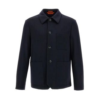 Barena Jassen, Heren, Blauw, XL, Kasjmier, Shirtjack