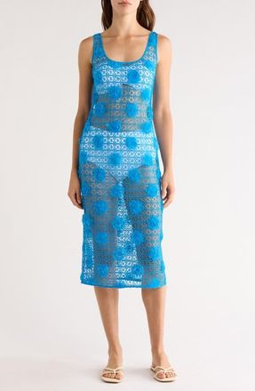 Milly 3D Knit Mesh Cover-Up Dress in Blue at Nordstrom, Size X-Small