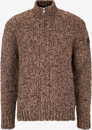 Moncler Melierter Woll- und Alpaka-Cardigan mit Reissverschluss