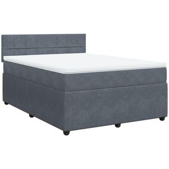 vidaXL Vidaxl - Cama Box Spring Con Colch&oacute;n Terciopelo Gris Oscuro 160x200 Cm