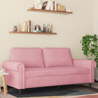 vidaXL Sof&aacute; De 2 Plazas Terciopelo Rosa 140 Cm Vidaxl