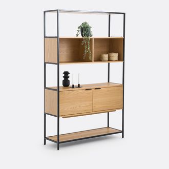 La Redoute Interieurs Modulaire boekenkast, 2 nissen 2 deuren, eiken fineer, Volga