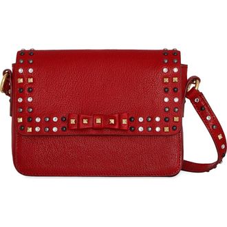 Rebecca Minkoff Bowie Stud Leather Crossbody Bag in Siren at Nordstrom